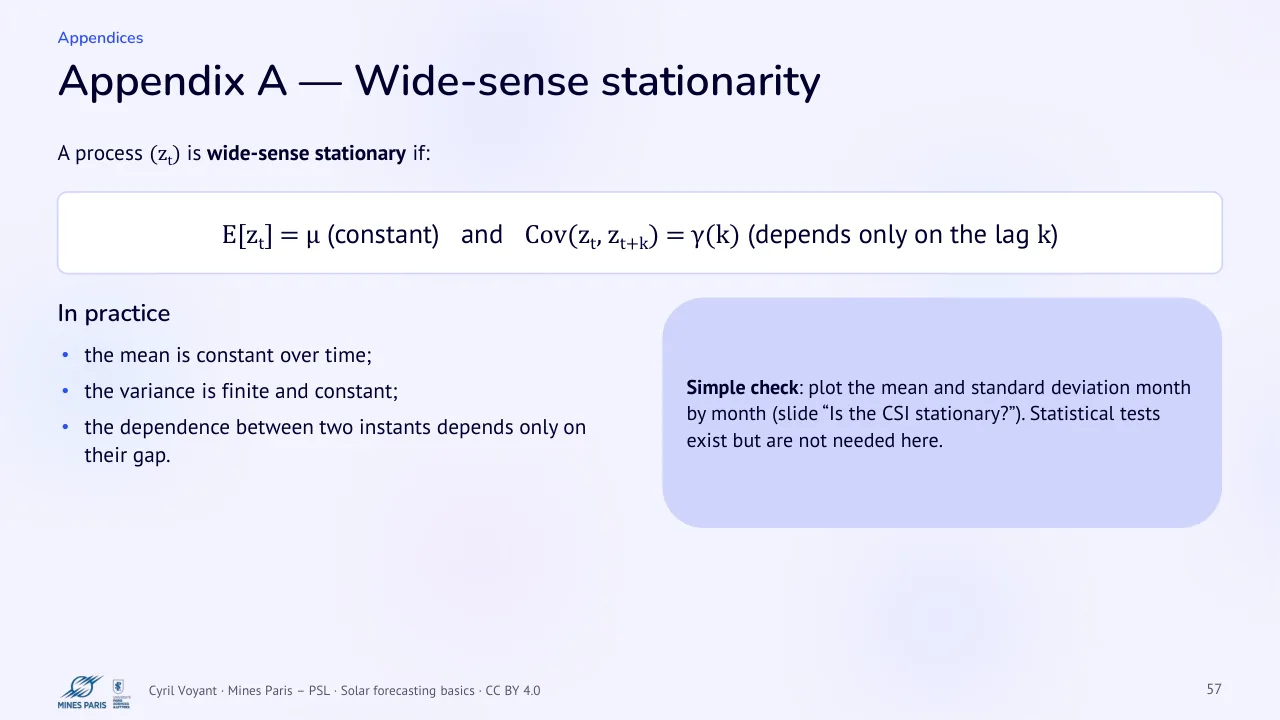 Slide 57: Appendix A, Wide-sense stationarity